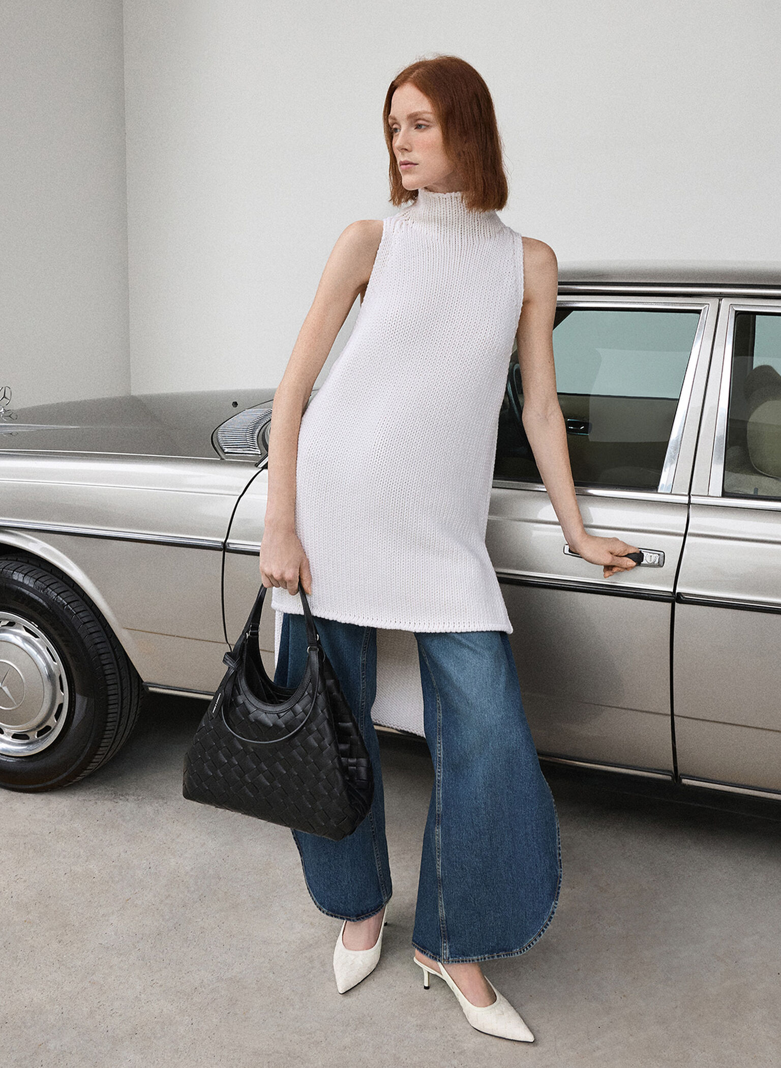 Ivette Woven Tote Bag, Noir, hi-res