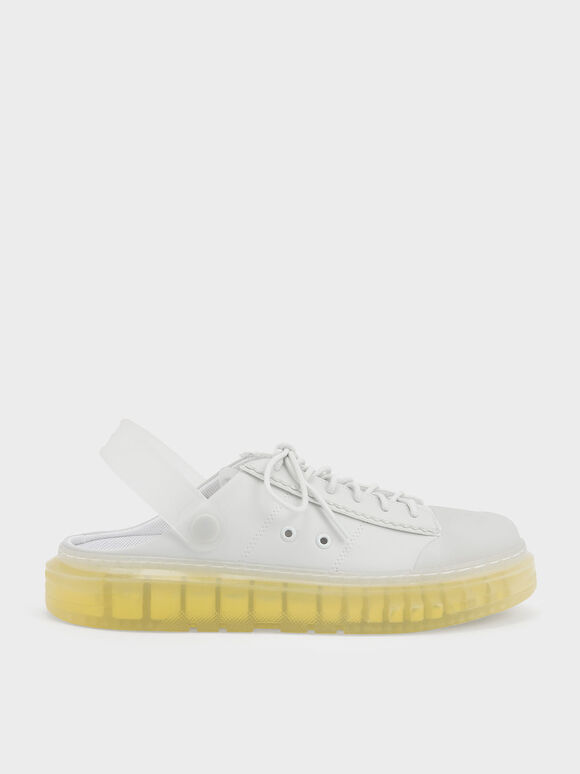 Hart Coloured Translucent Sole Sneaker Mules, Yellow, hi-res