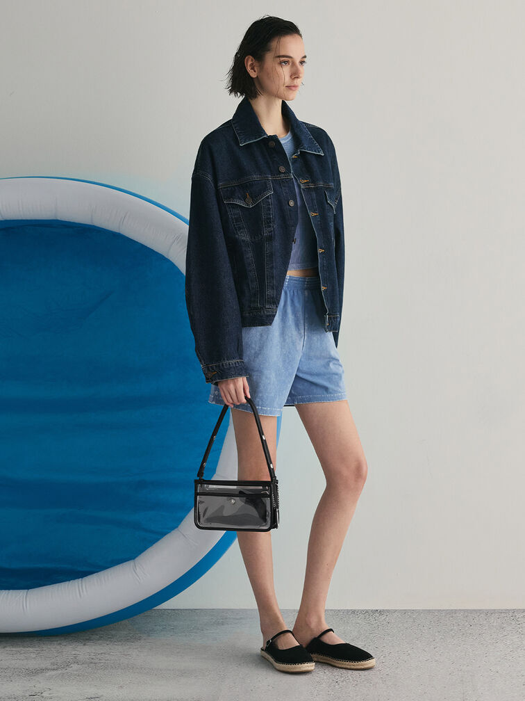 Norah See-Through Mesh Shoulder Bag, Clear, hi-res