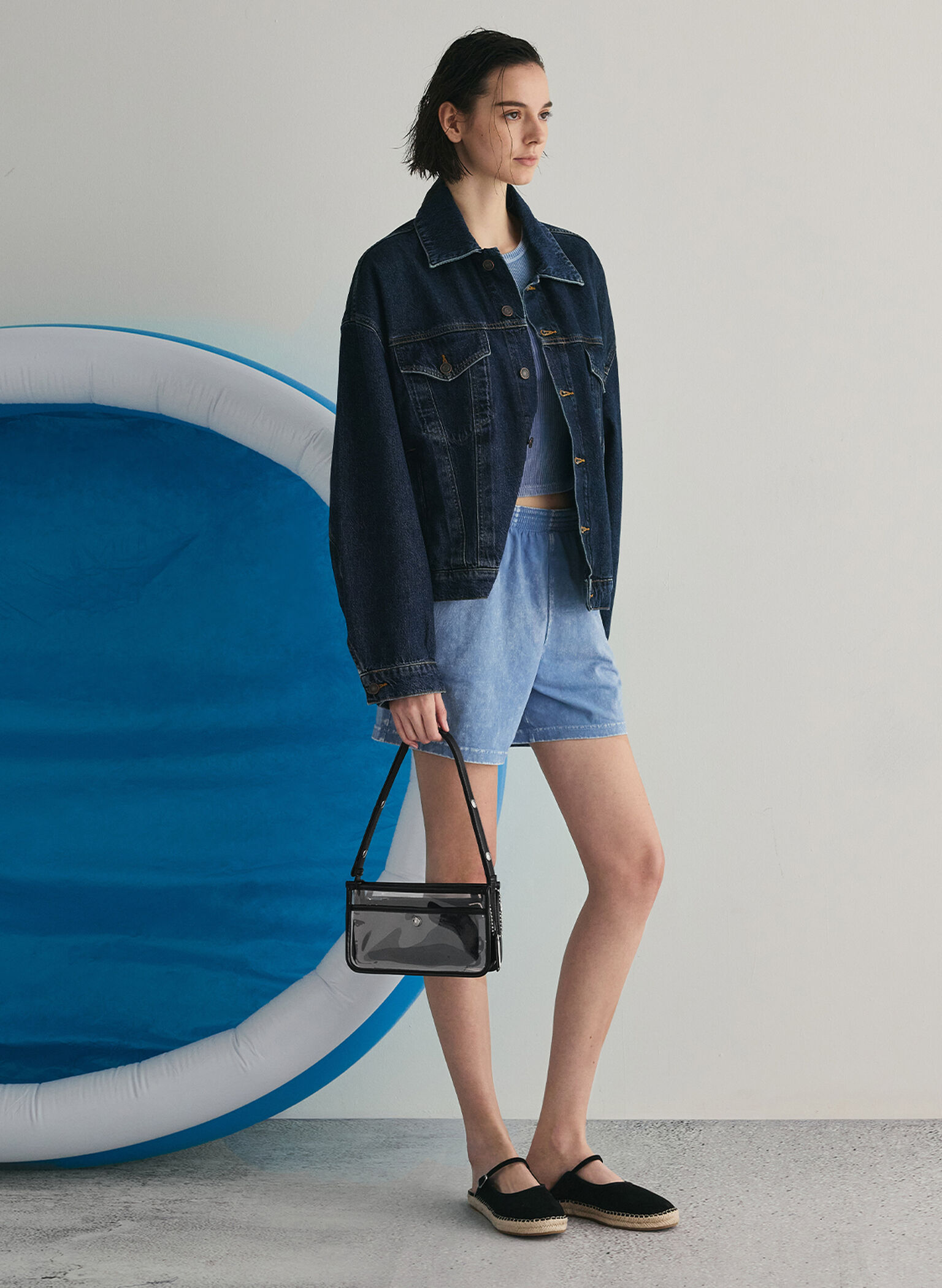 Norah See-Through Mesh Shoulder Bag, Clear, hi-res