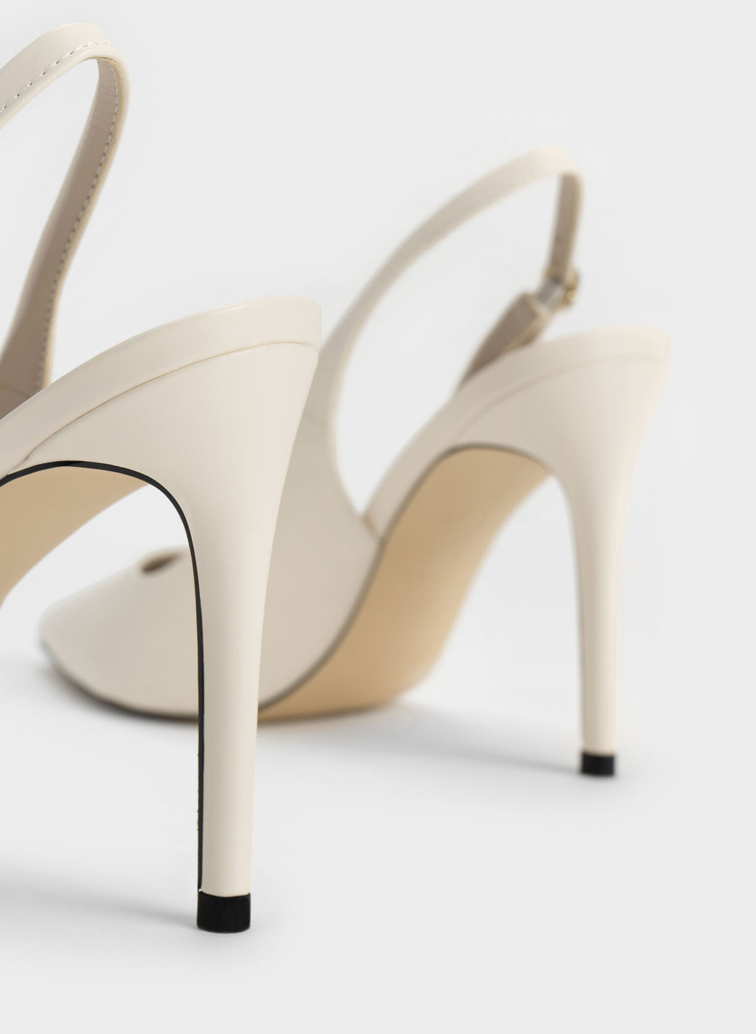 Stiletto Heel Slingback Pumps, Chalk, hi-res