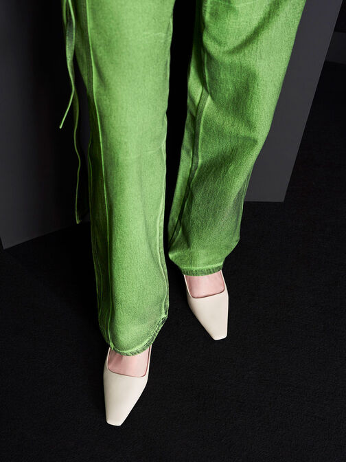 Vita Square-Toe Slingback Pumps, Chalk, hi-res