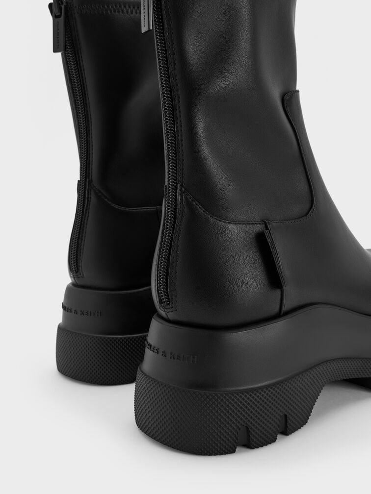 Leoi Back-Zip Chunky Ankle Boots, Black, hi-res