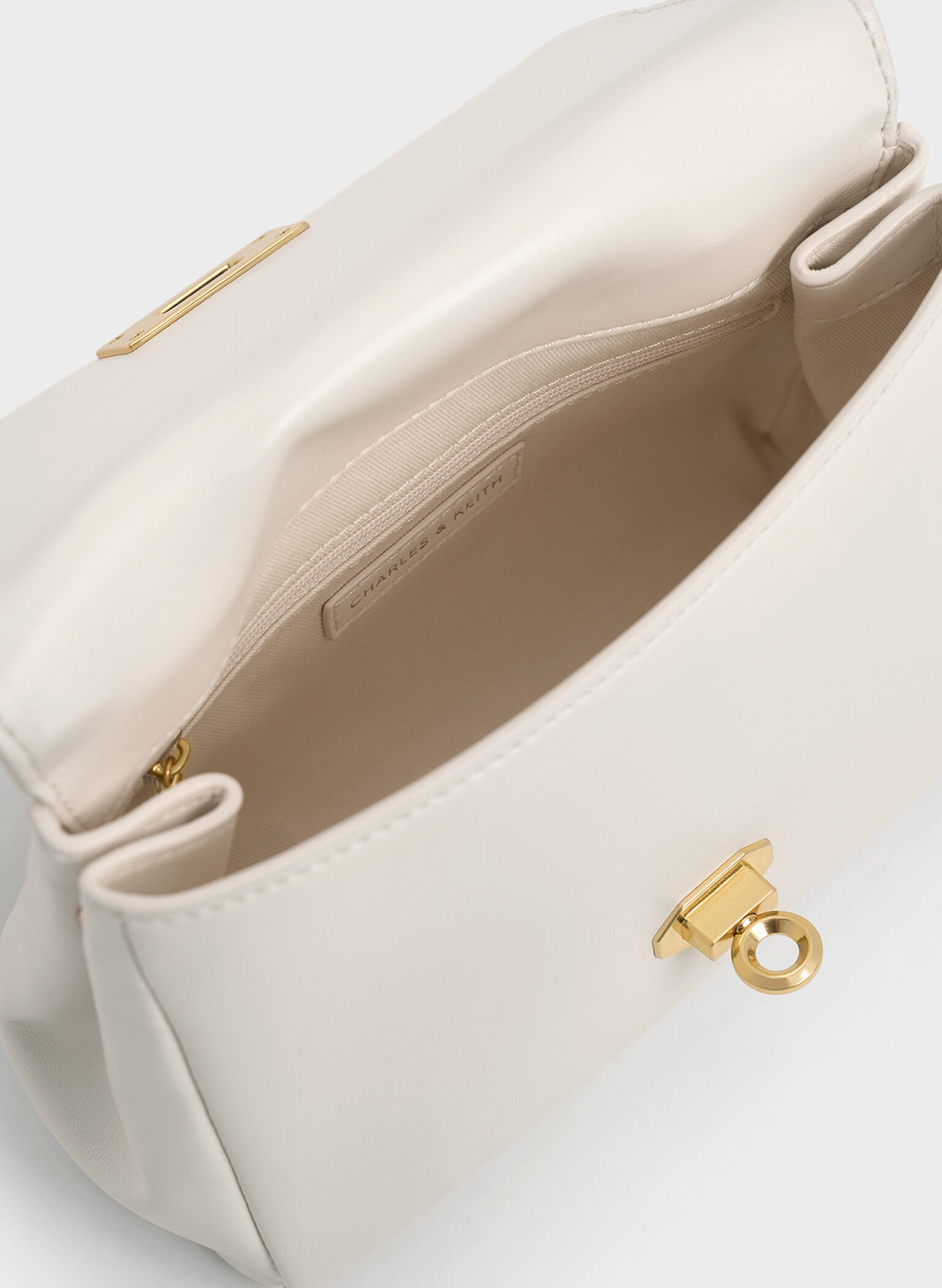 Lennie Chain-Strap Top Handle Bag, Cream, hi-res