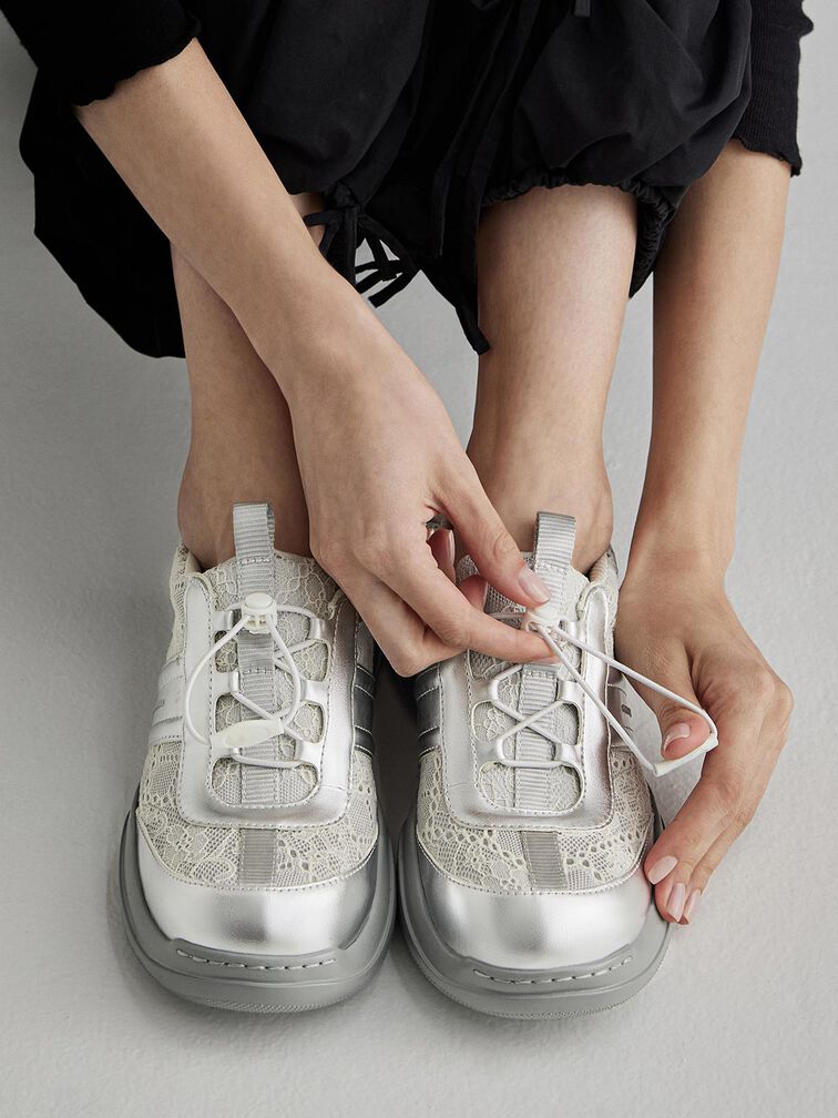 Casey Metallic & Lace Chunky Sneakers, Multi, hi-res