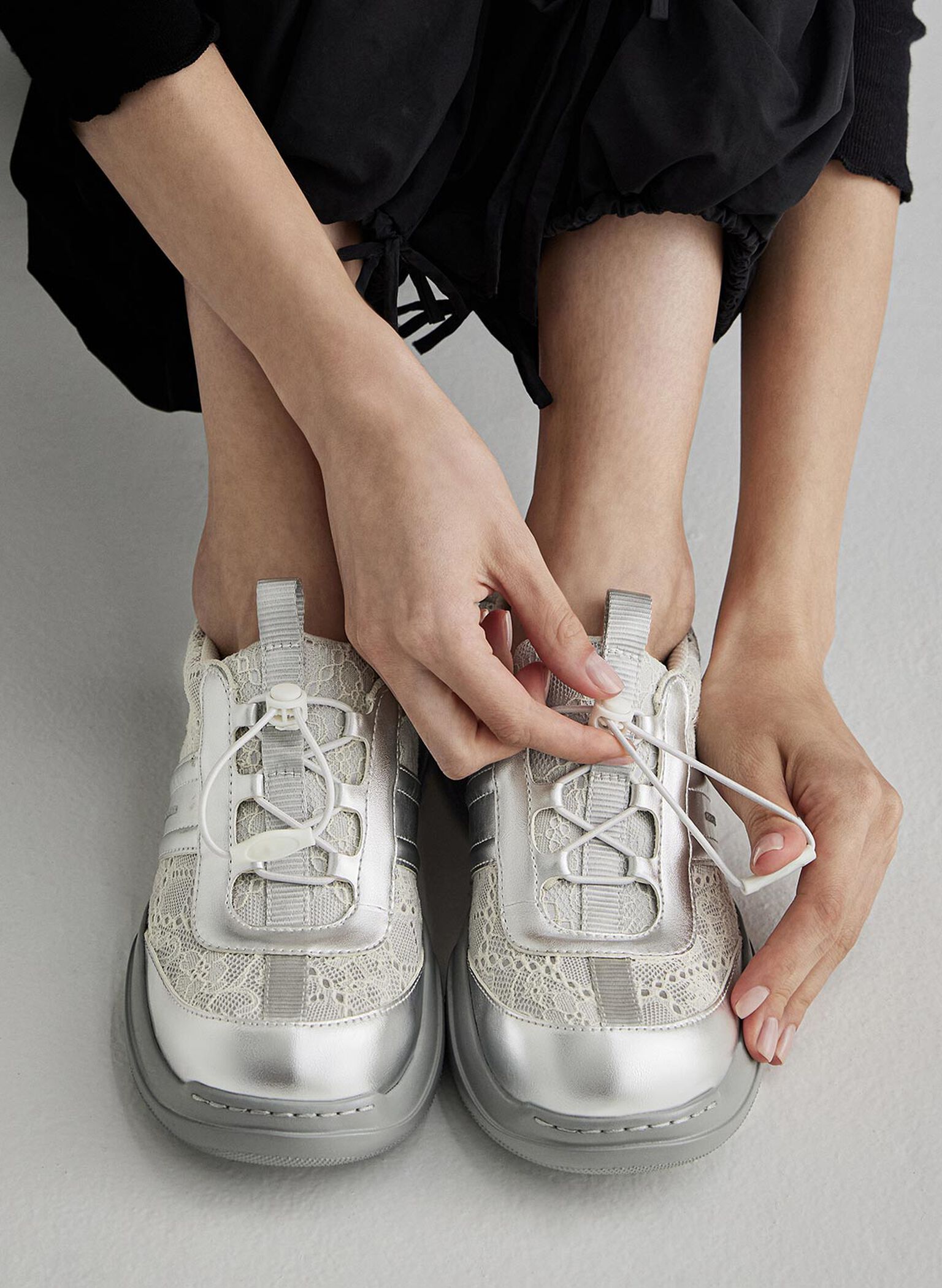 Casey Metallic & Lace Chunky Sneakers, Multi, hi-res