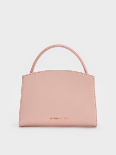 Aubrielle Checkered Top Handle Bag, Light Pink, hi-res