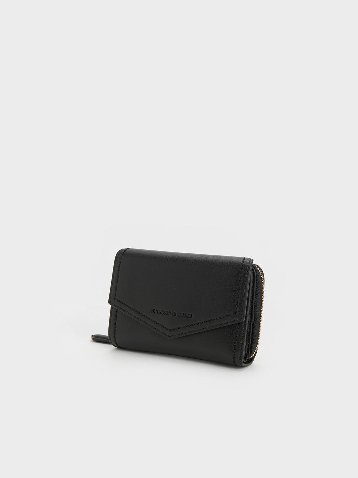 Black Stitch Trim Envelope Wallet CHARLES KEITH UK