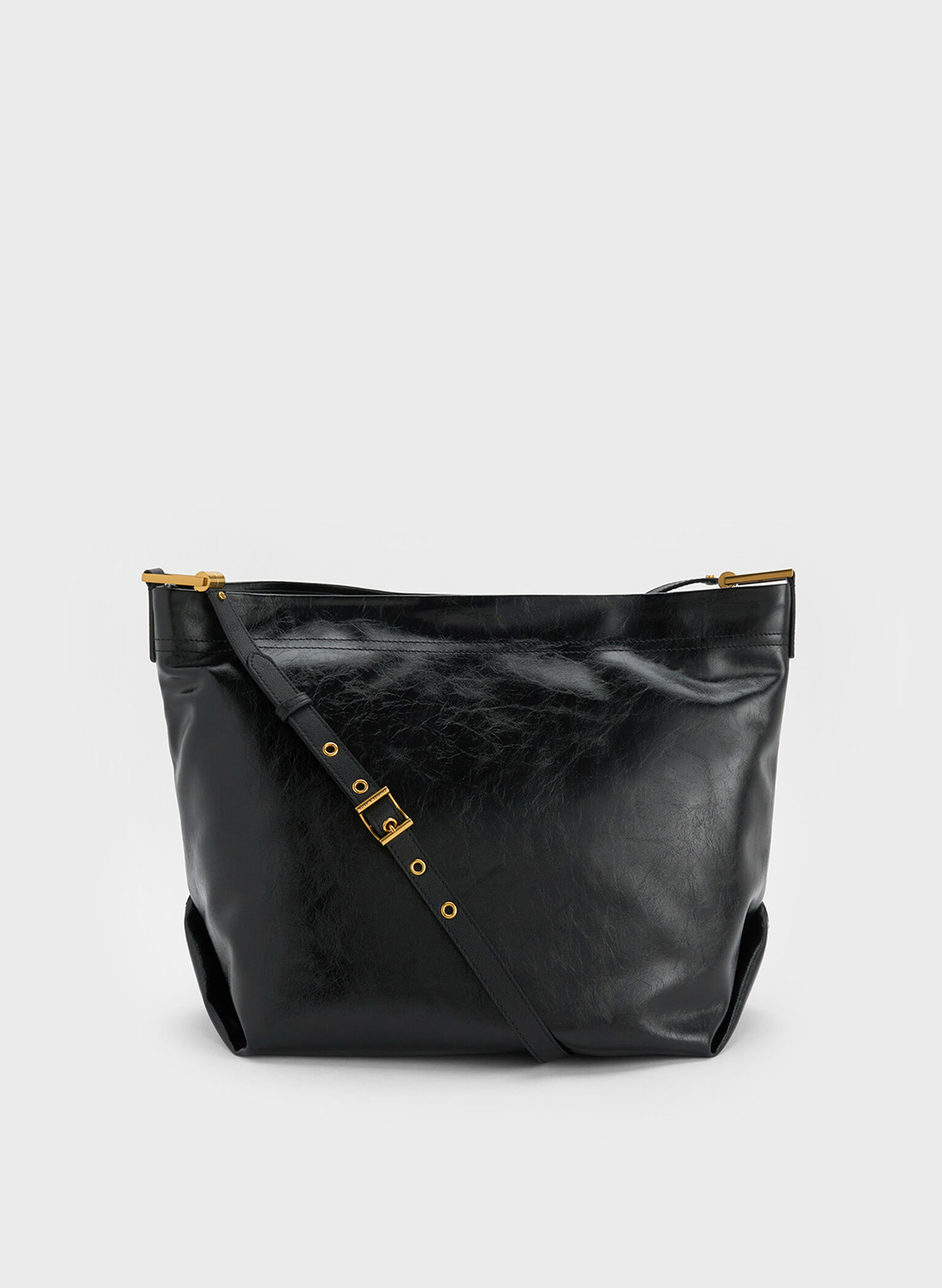 Sianna Slouchy Hobo Bag, Black, hi-res