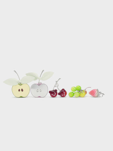 Ally Ruched Slouchy Knotted Bag & Fruit Charms Set, Mint Sorbet, hi-res