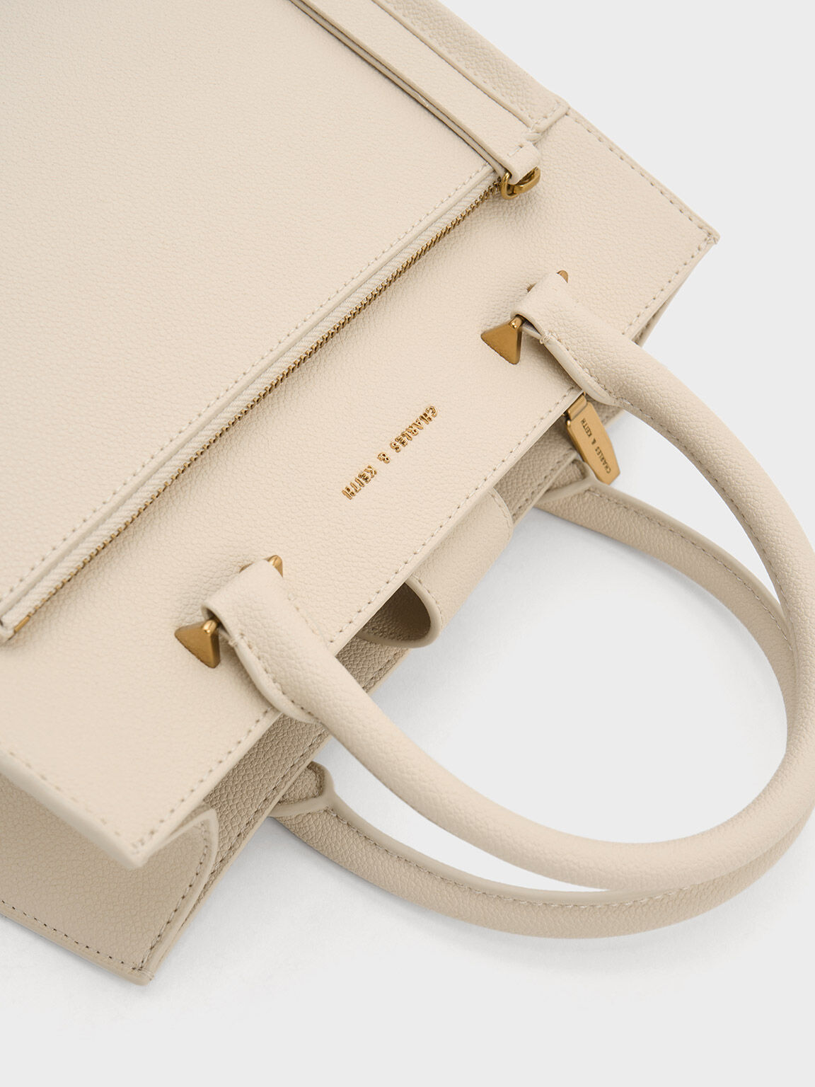 Anwen Structured Tote Bag Beige