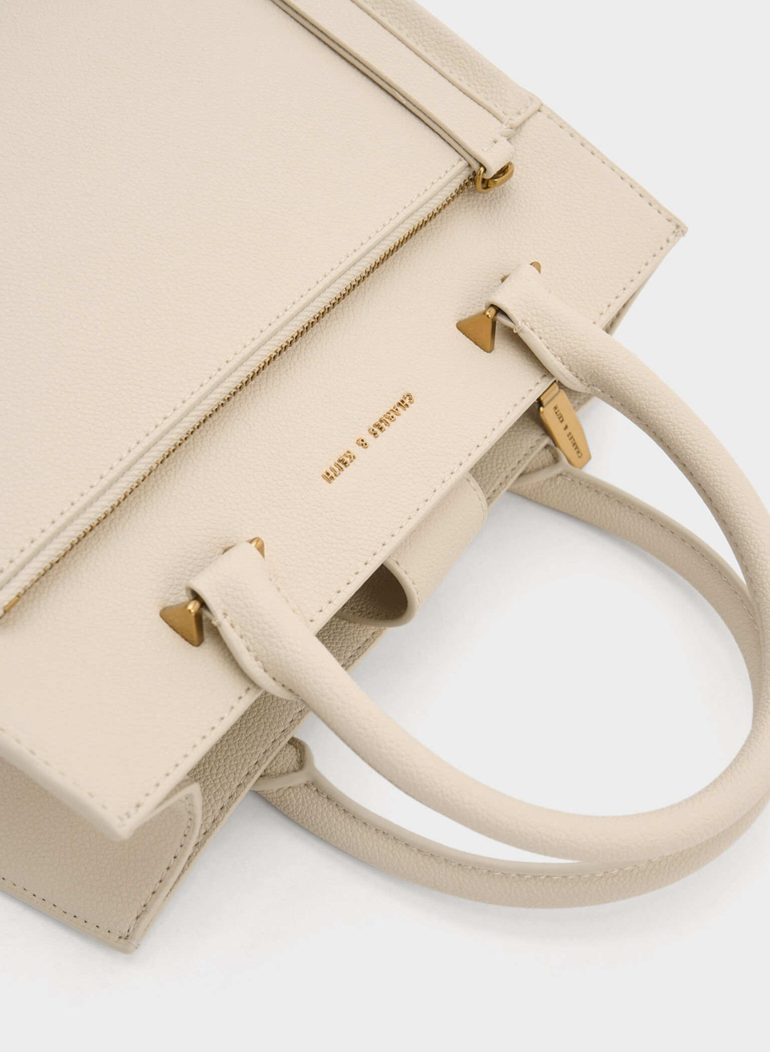 Anwen Structured Tote Bag, Beige, hi-res