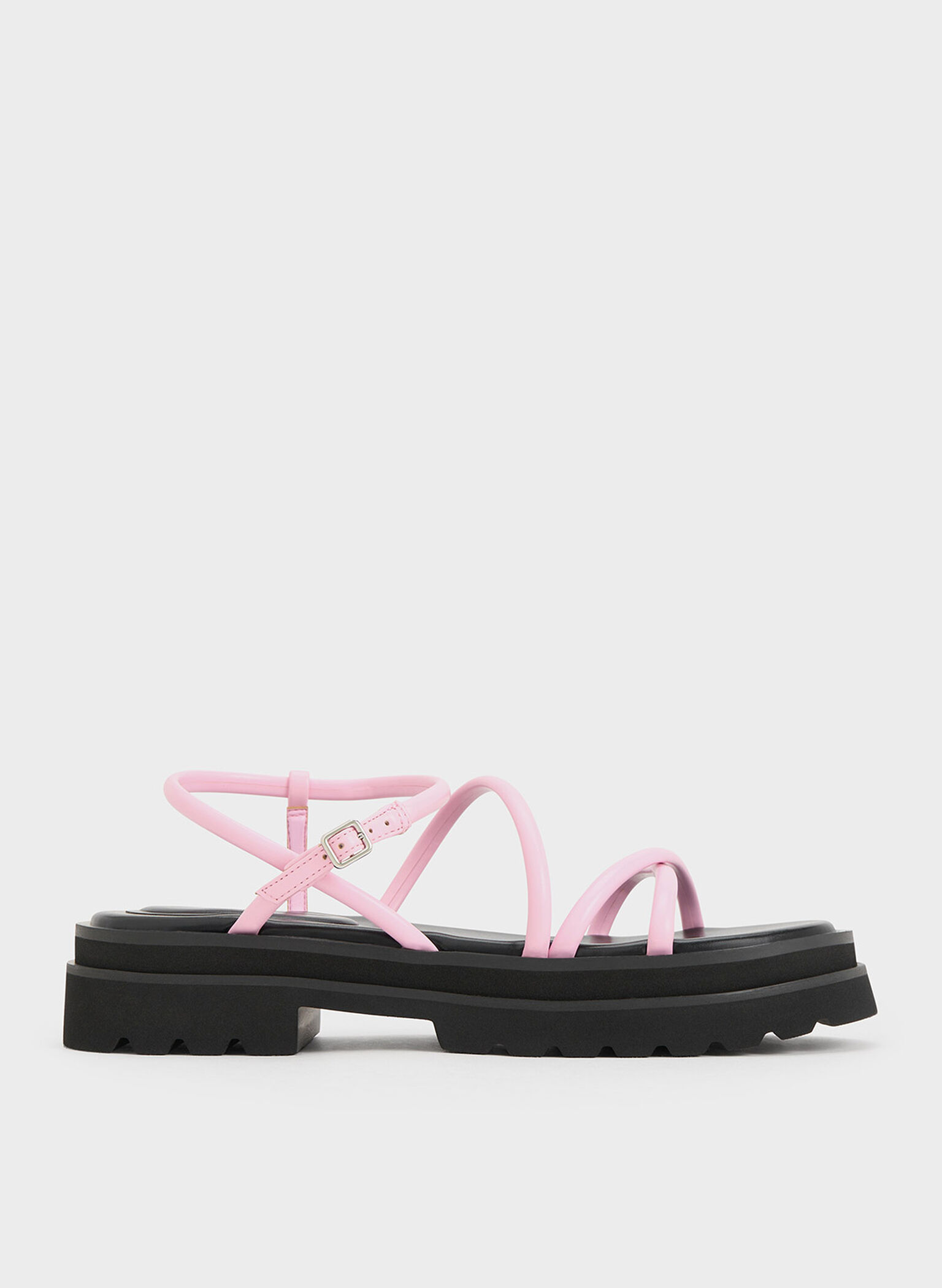 Tubular Strap Sandals, Pink, hi-res
