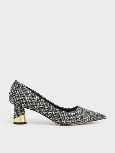Cammie Metallic Sculptural Heel Tweed Pumps, Multi, hi-res
