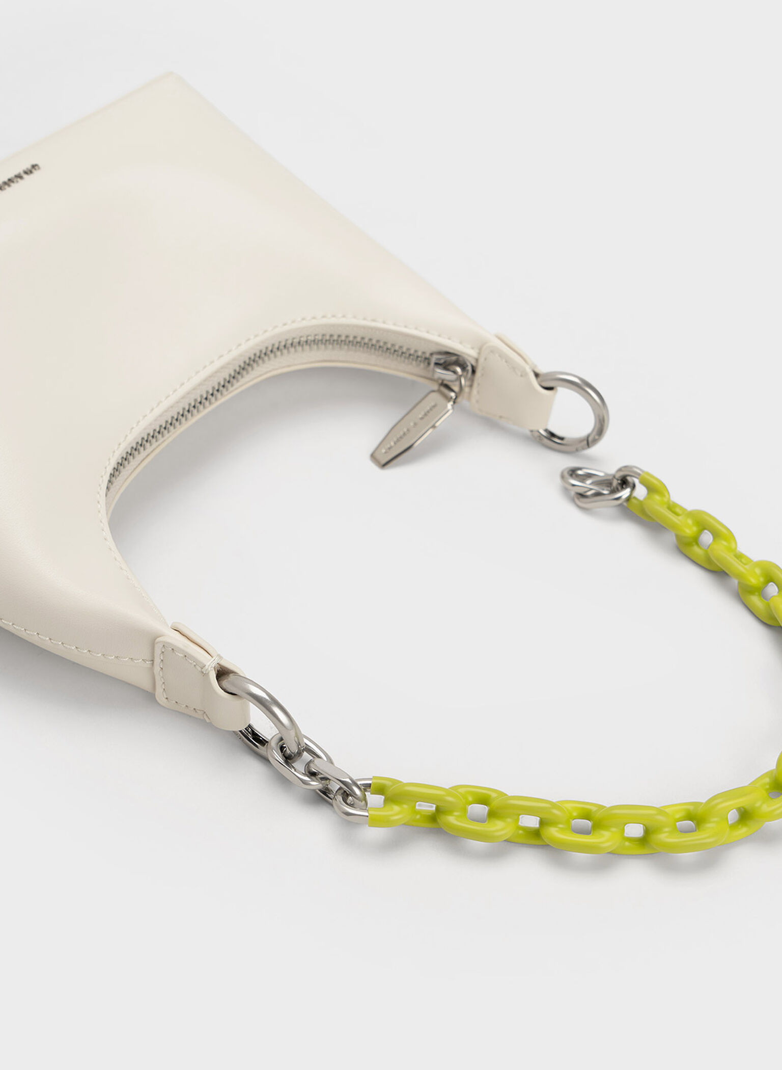 Koi Chain Handle Shoulder Bag, Cream, hi-res