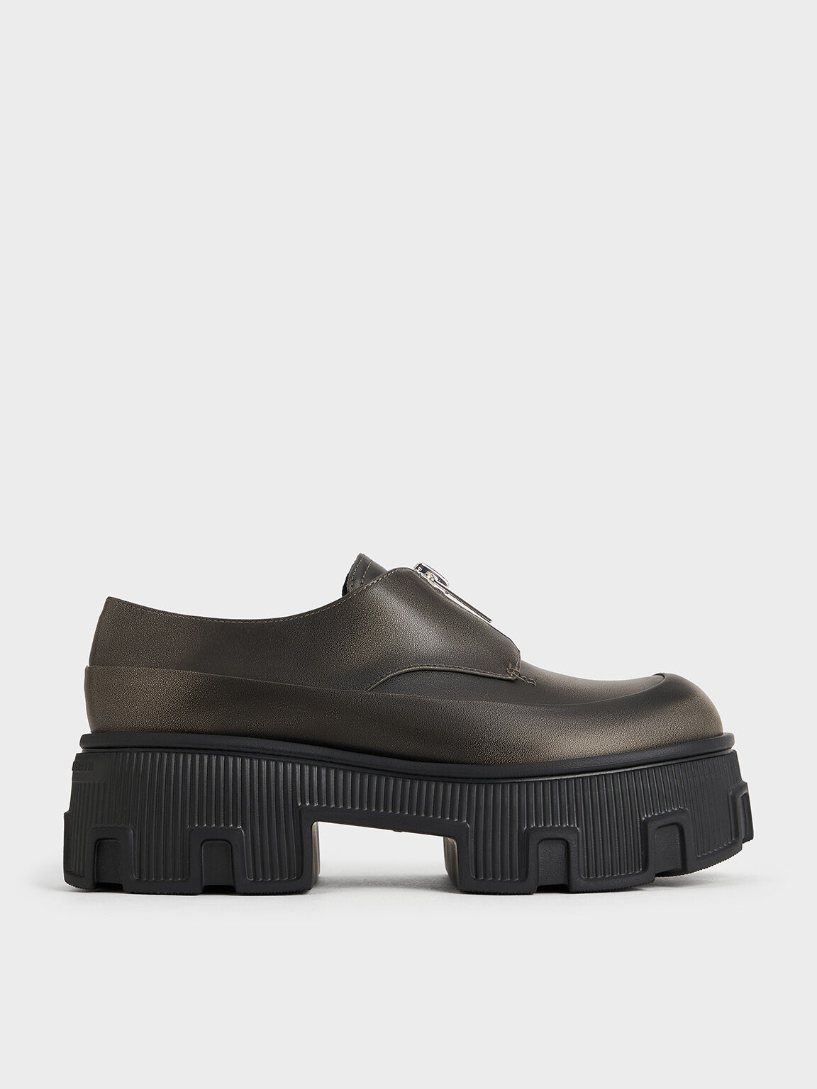Zip Up Platform Loafers Multi