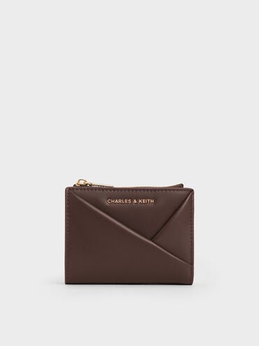 Midori Geometric Top-Zip Wallet, Espresso Brown, hi-res