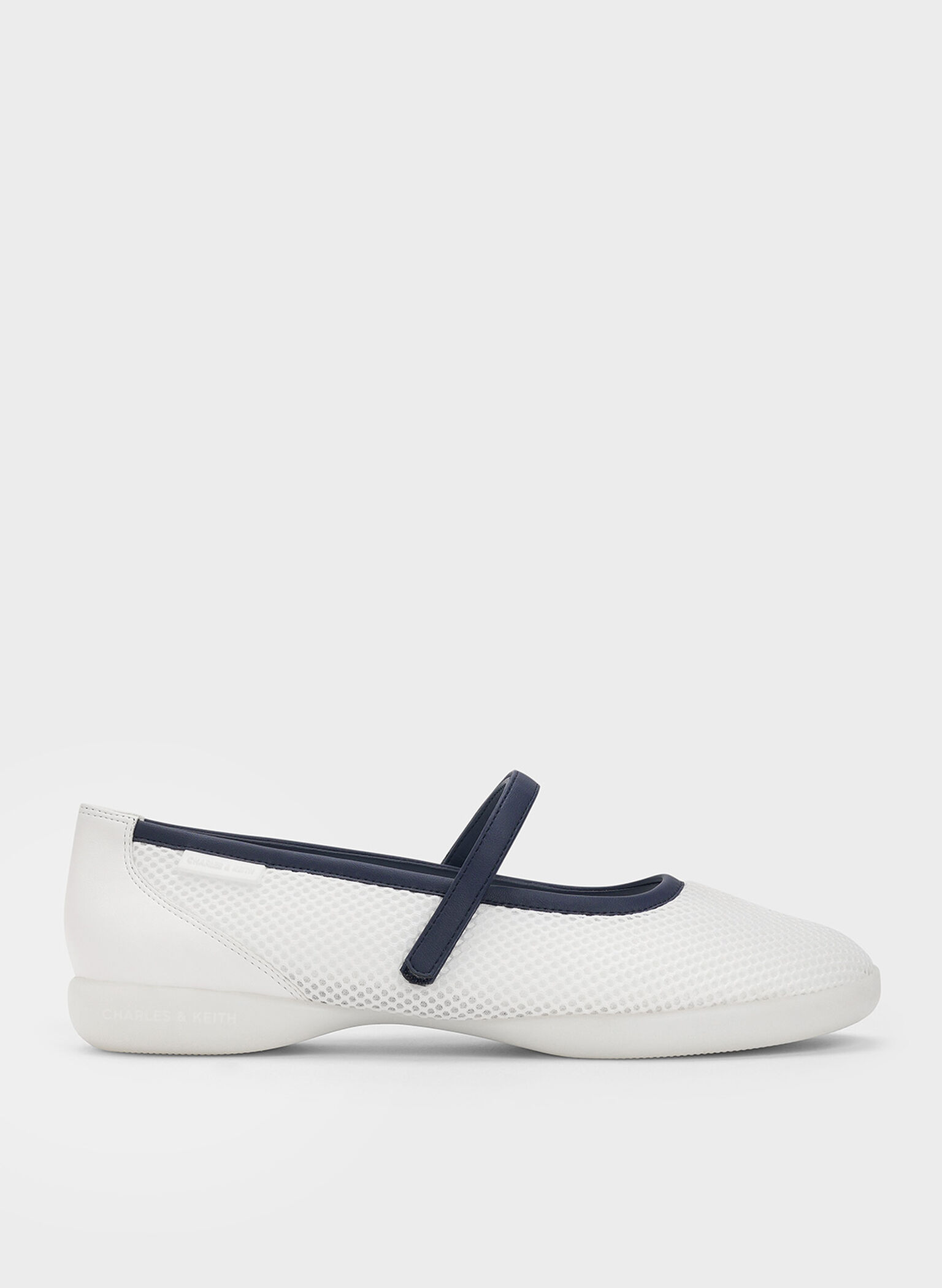Mesh Contrast-Trim Mary Jane Sneakers, Dark Blue, hi-res