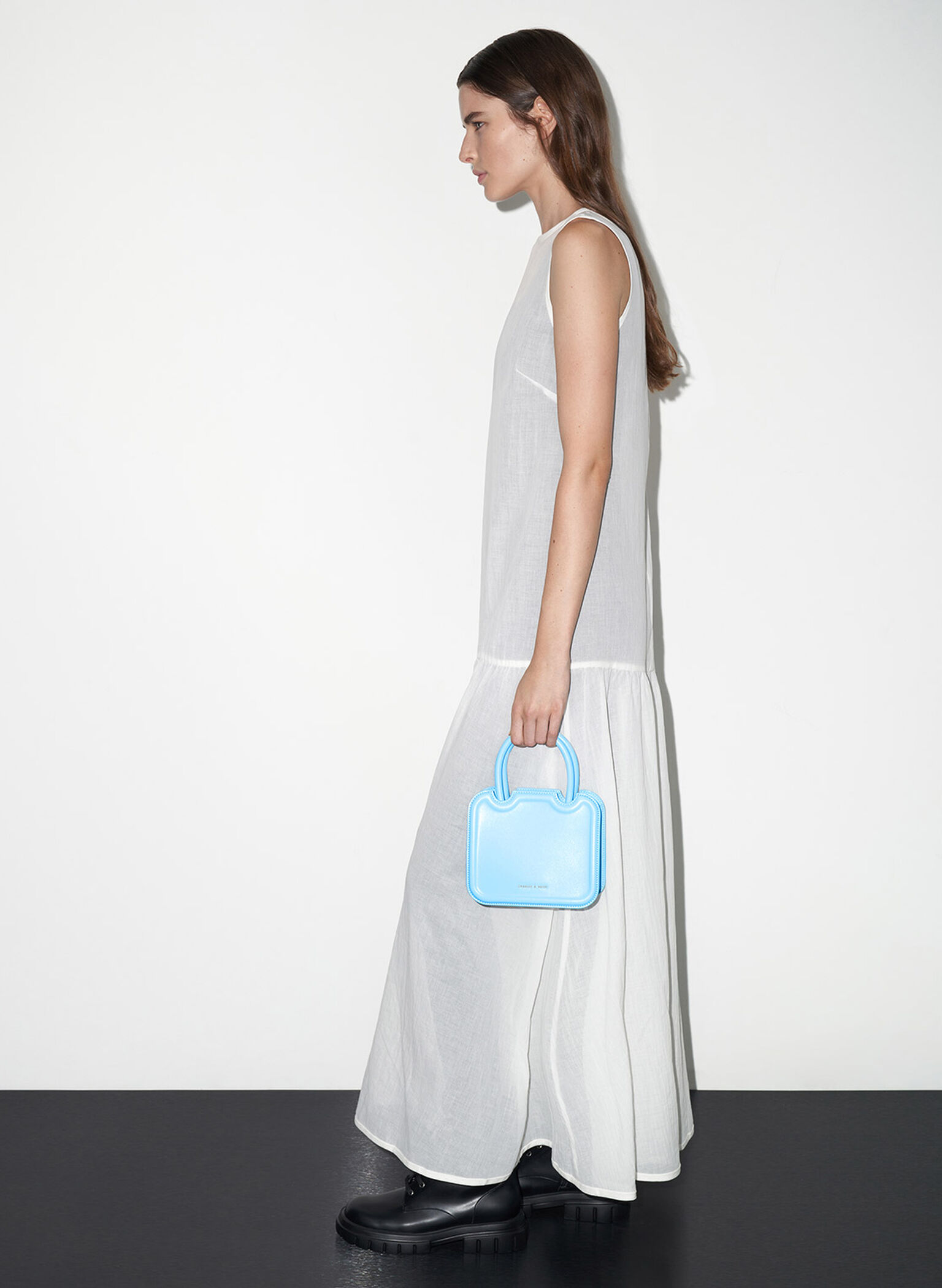 Perline Sculptural Top Handle Bag, Light Blue, hi-res