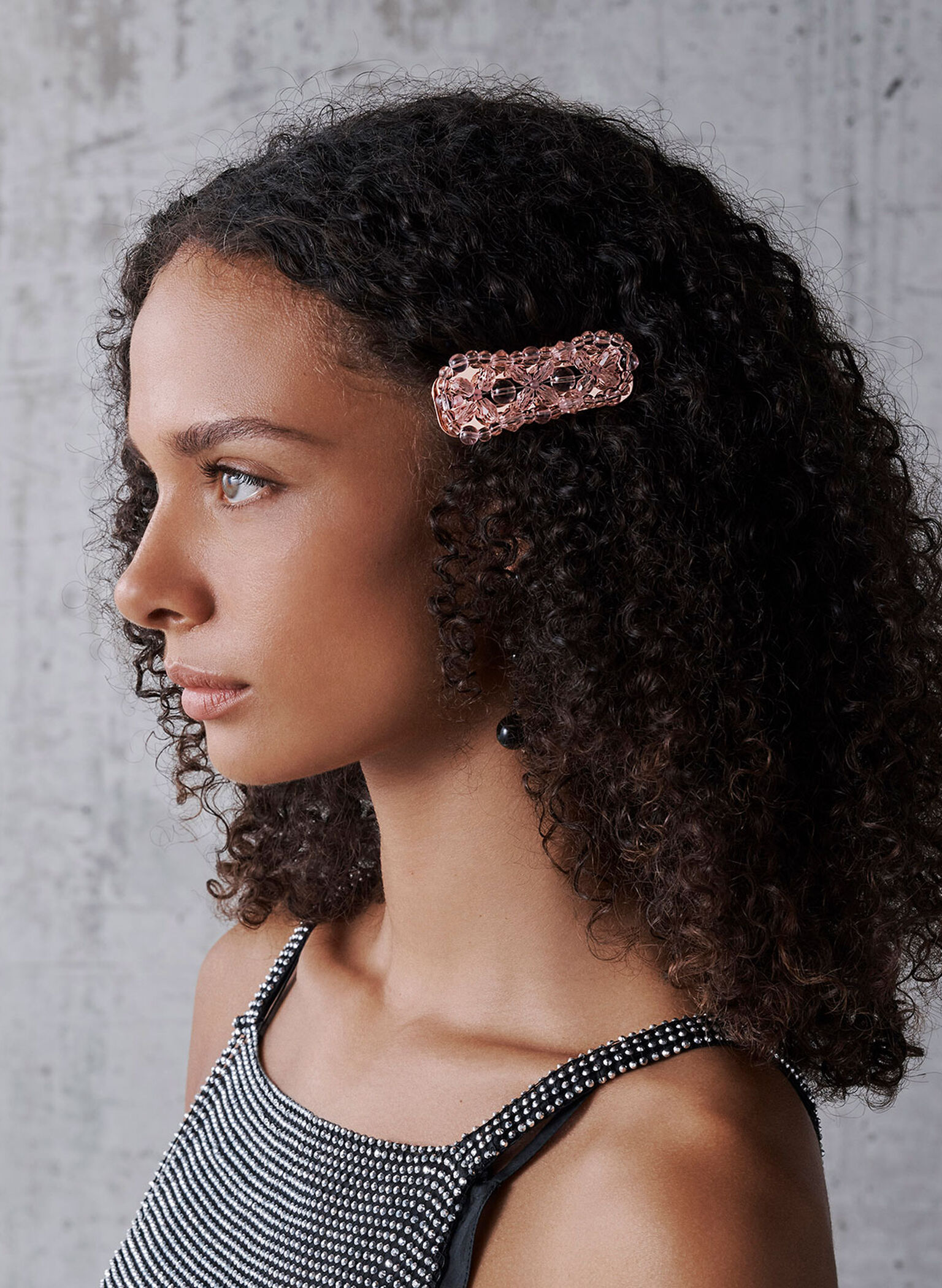 Luxem Beaded Hair Clip, Rose Gold, hi-res