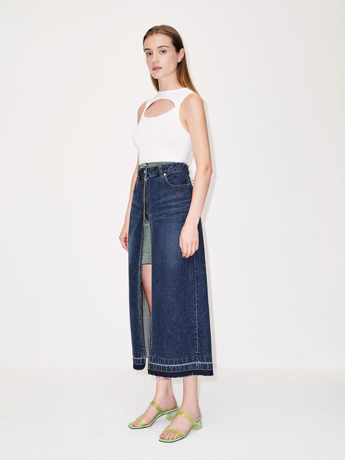 Double Strap See-Through Mules, Green, hi-res
