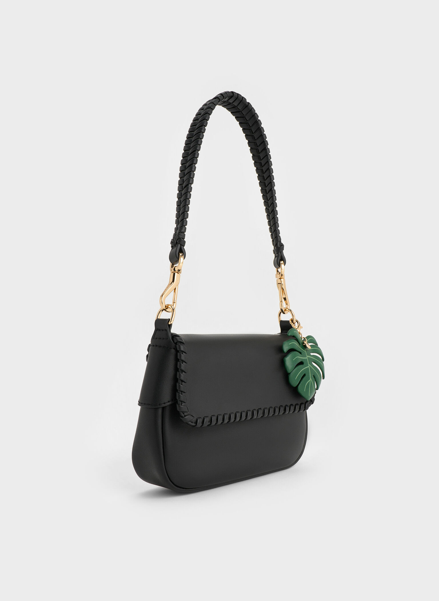 Blume Braided Shoulder Bag, Black, hi-res