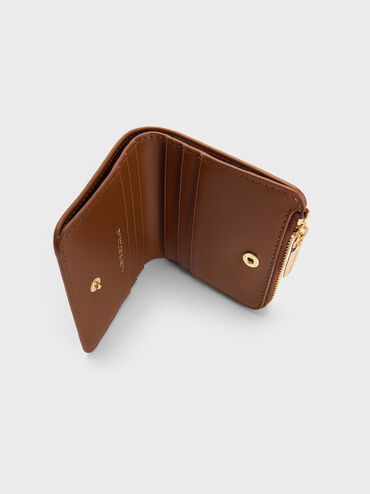 Keely Top Zip Small Wallet, Dark Brown, hi-res