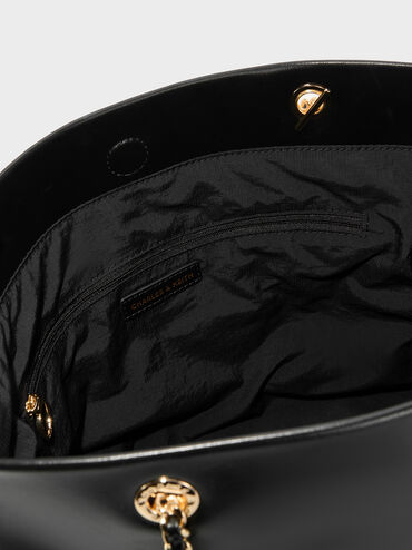 Arya Braided-Strap Double-Handle Tote Bag, Black, hi-res