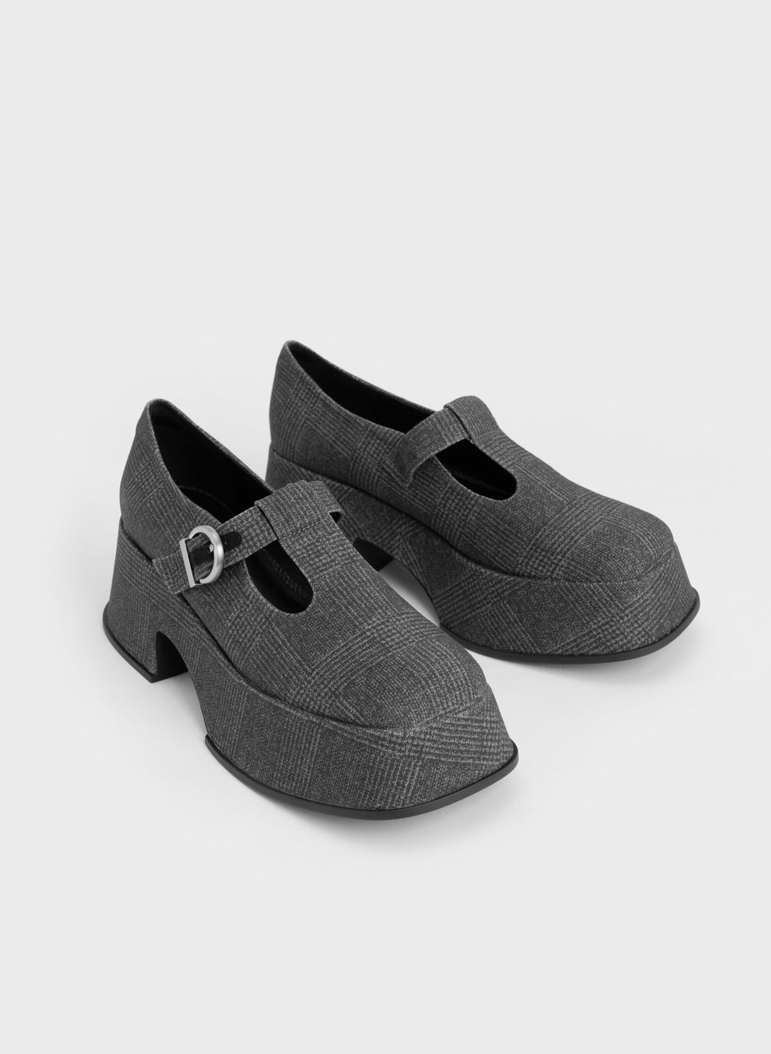 Platform T-Bar Mary Janes, Grey, hi-res