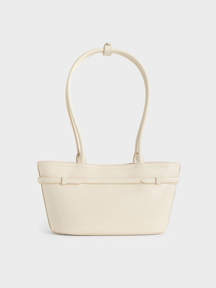 Sloane Elongated-Handle Shoulder Bag, Cream, hi-res