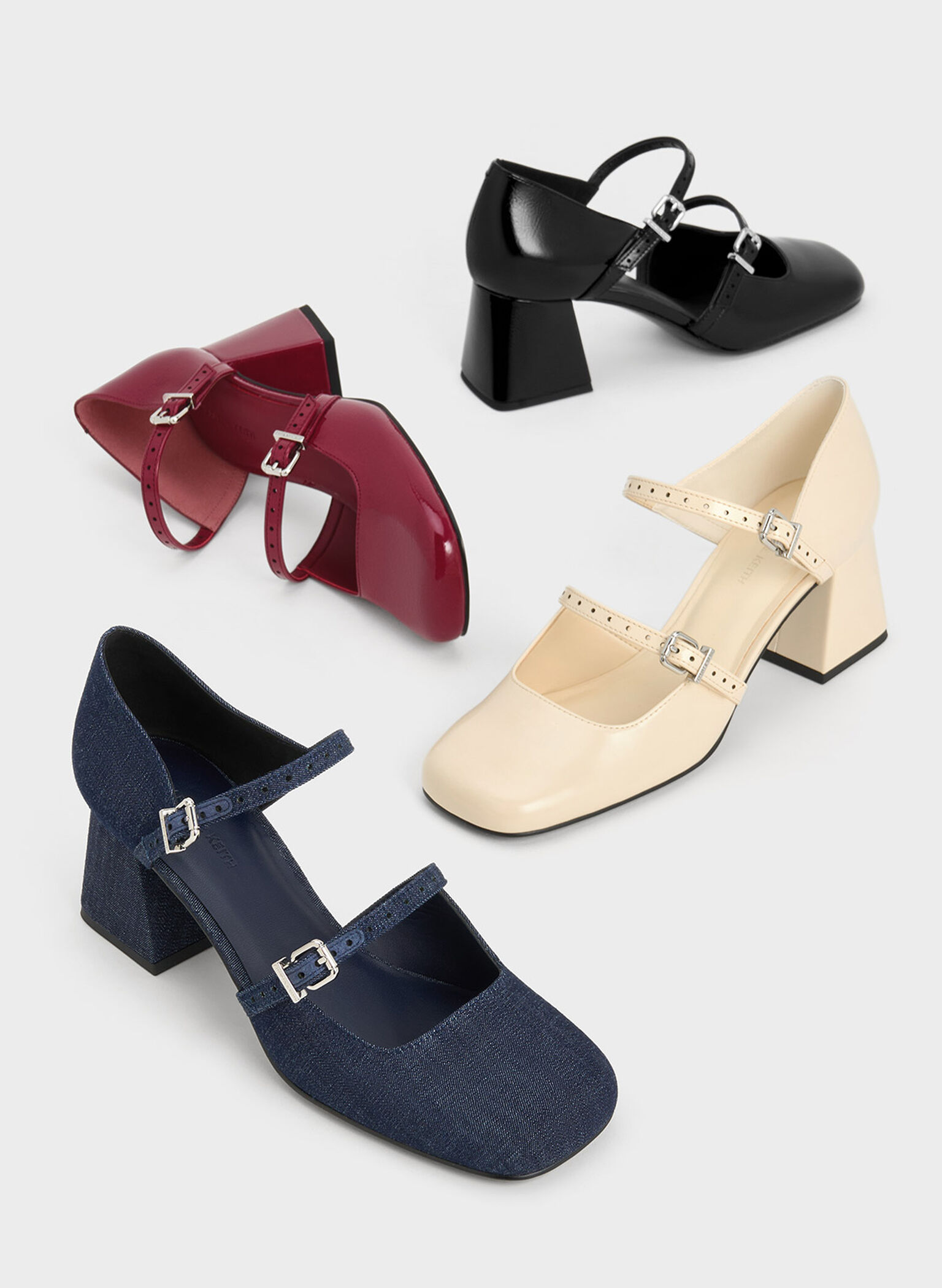 Double-Strap D'Orsay Pumps, Beige, hi-res
