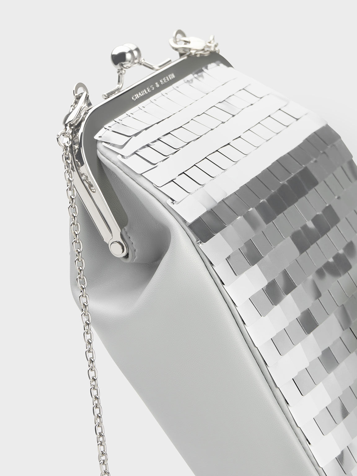 Charles and keith silver bag discount