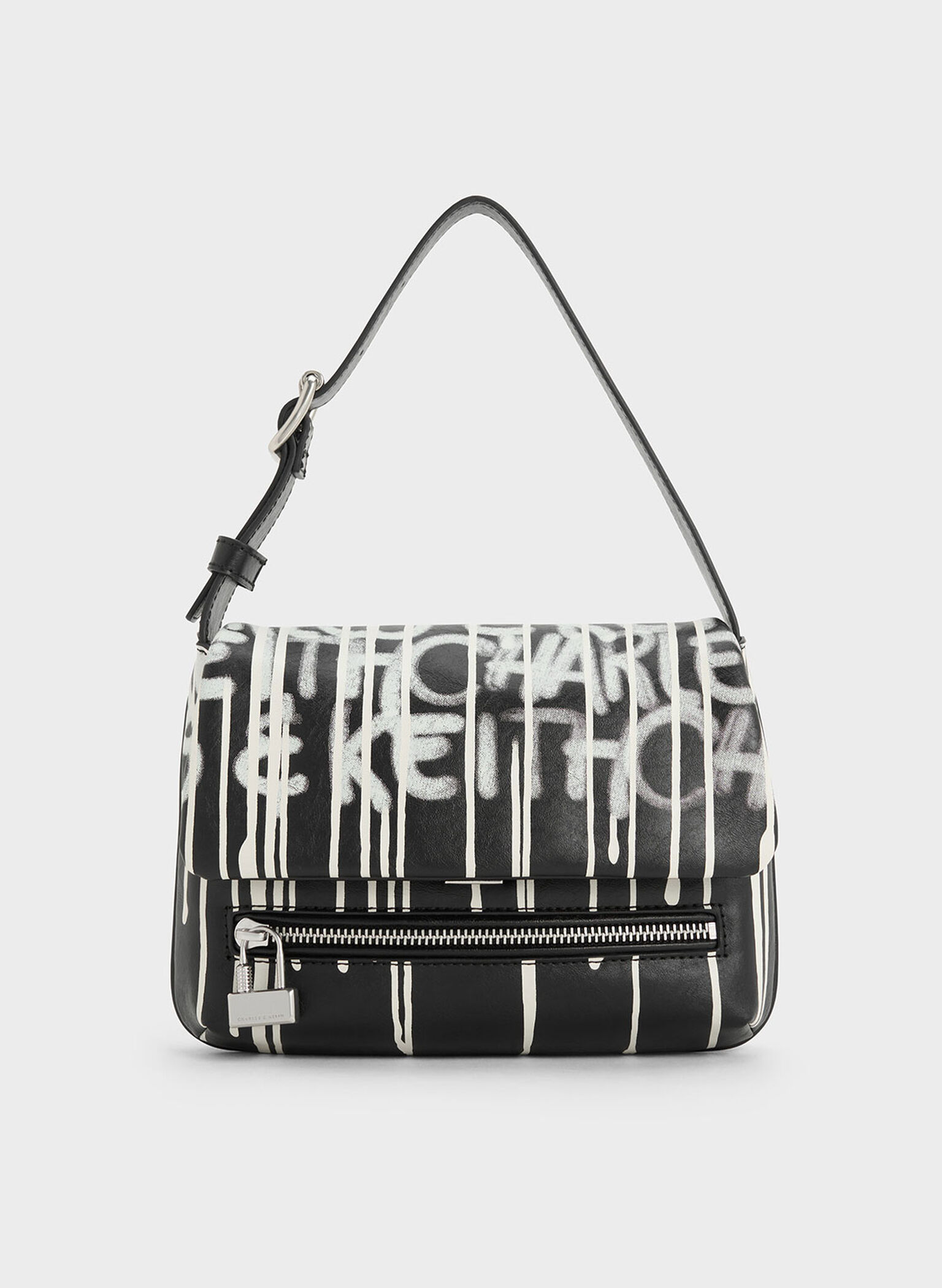 Swing Graffiti-Print Chain-Handle Bag, Multi, hi-res