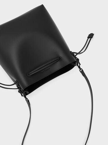 Bellamy Drawstring Hobo Bag, Jet Black, hi-res