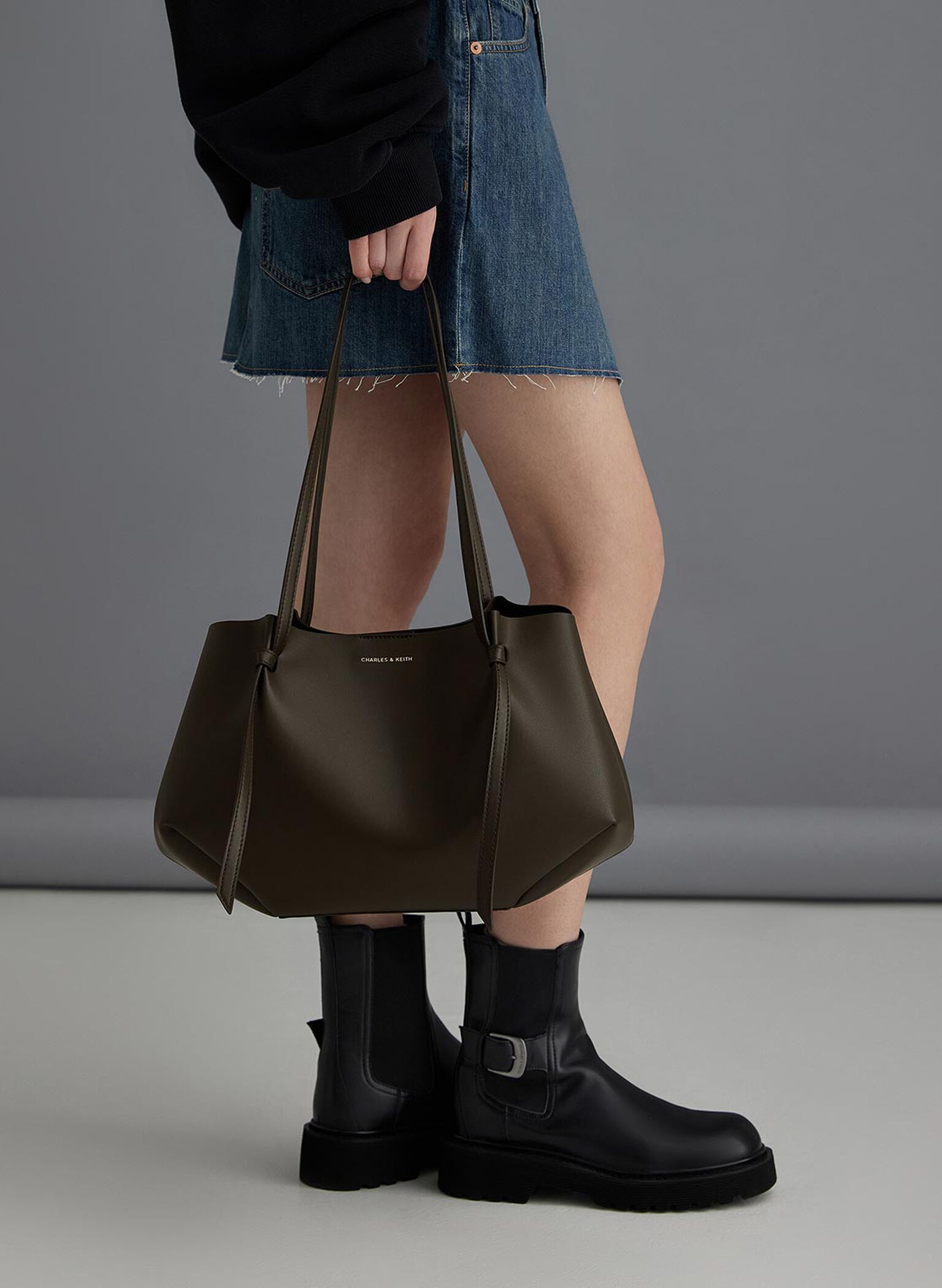 Calla Tote Bag, Dark Moss, hi-res
