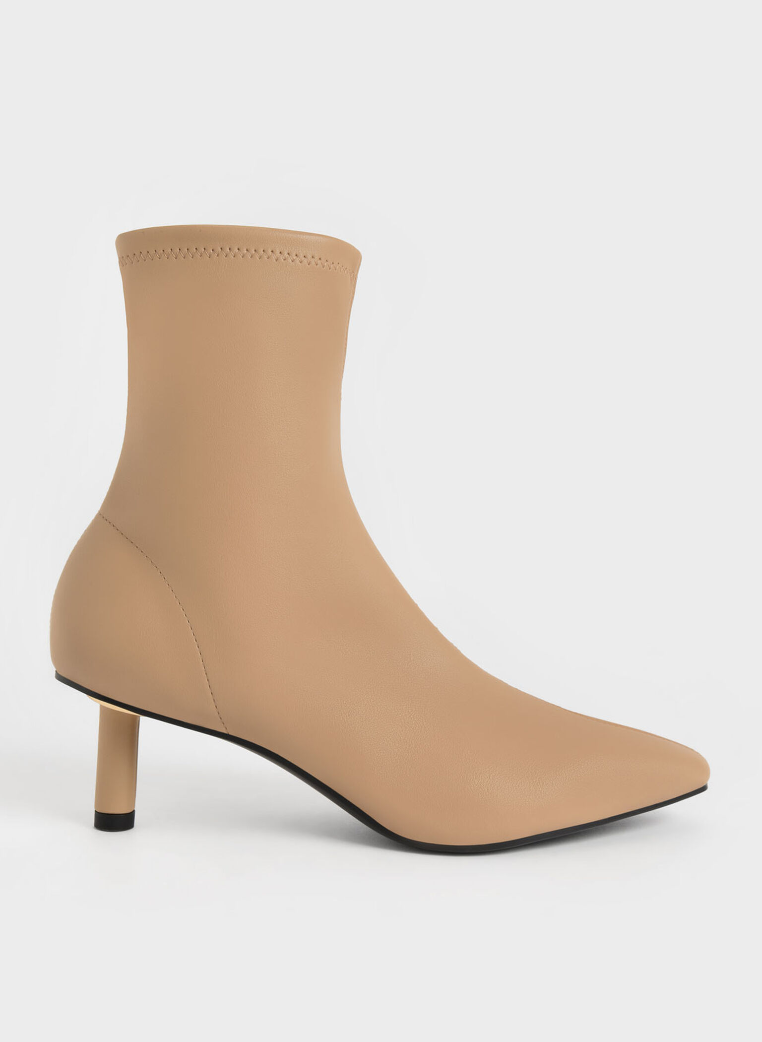 Cylindrical Heel Ankle Boots, Sand, hi-res