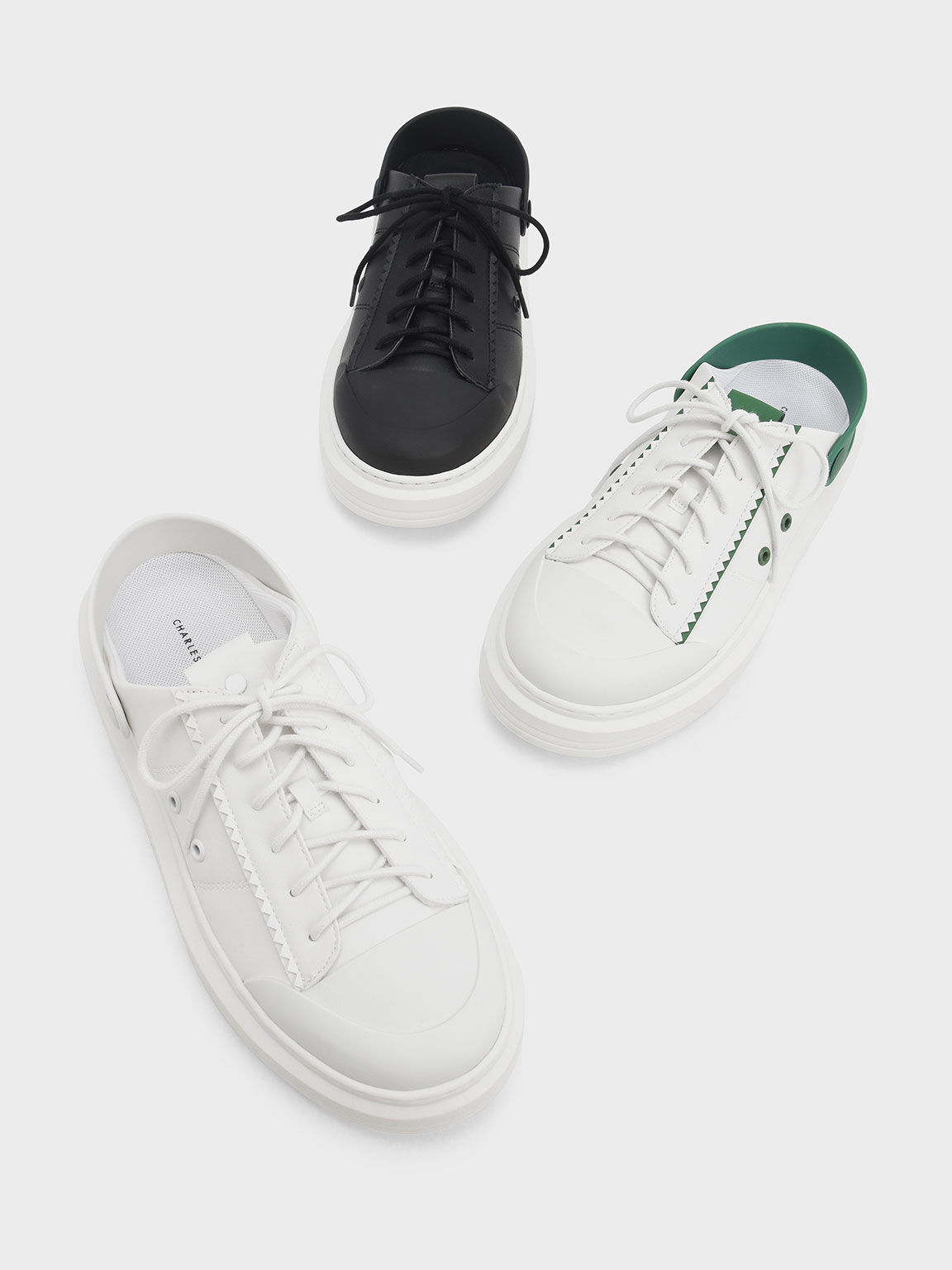 Hart Slingback Platform Sneaker Mules, Green, hi-res