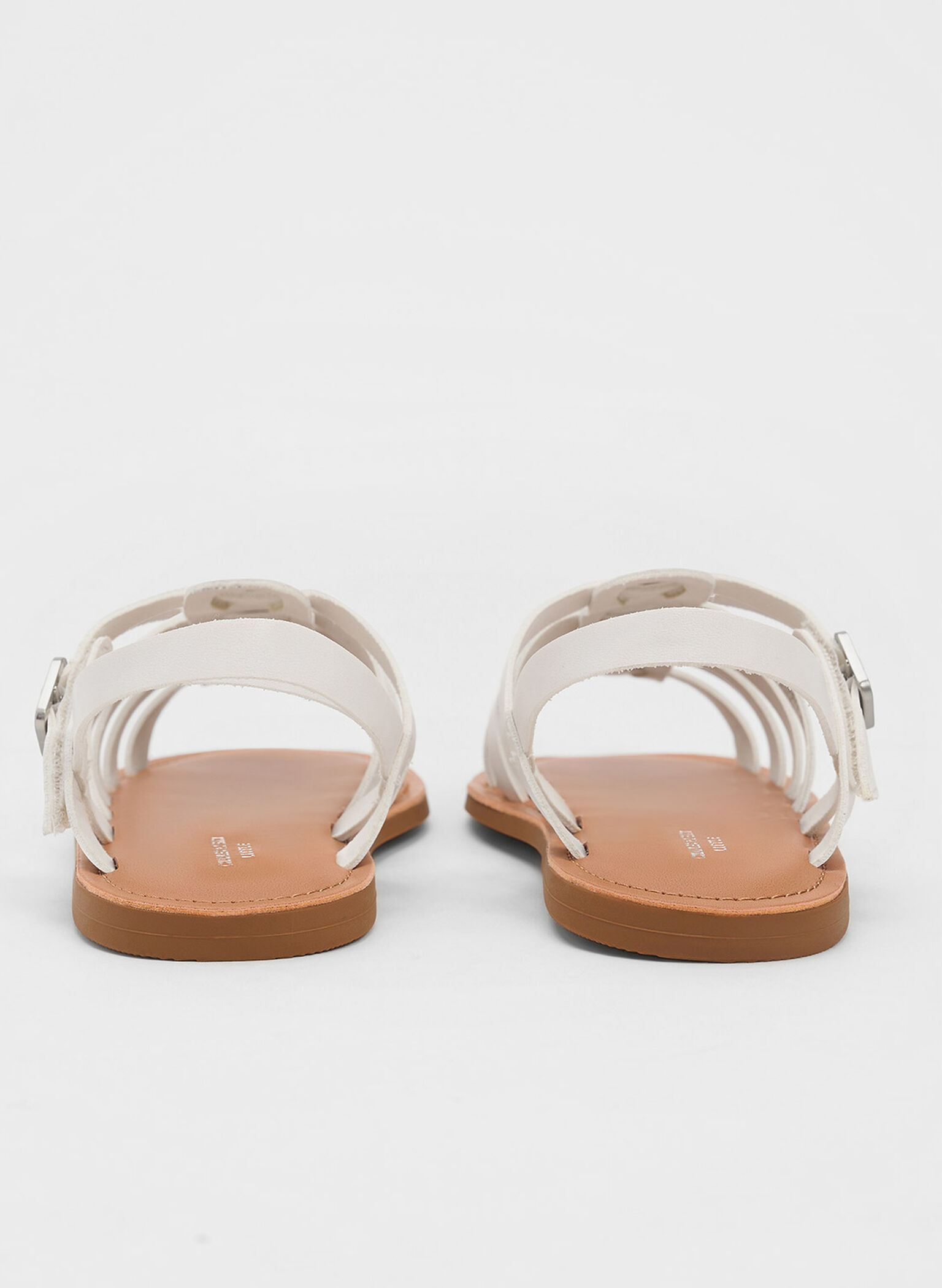Girls' Caged Sandals, White, hi-res