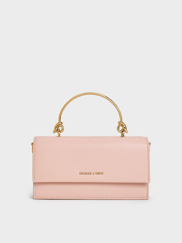 Kristine Sculptural-Handle Long Wallet, Light Pink, hi-res