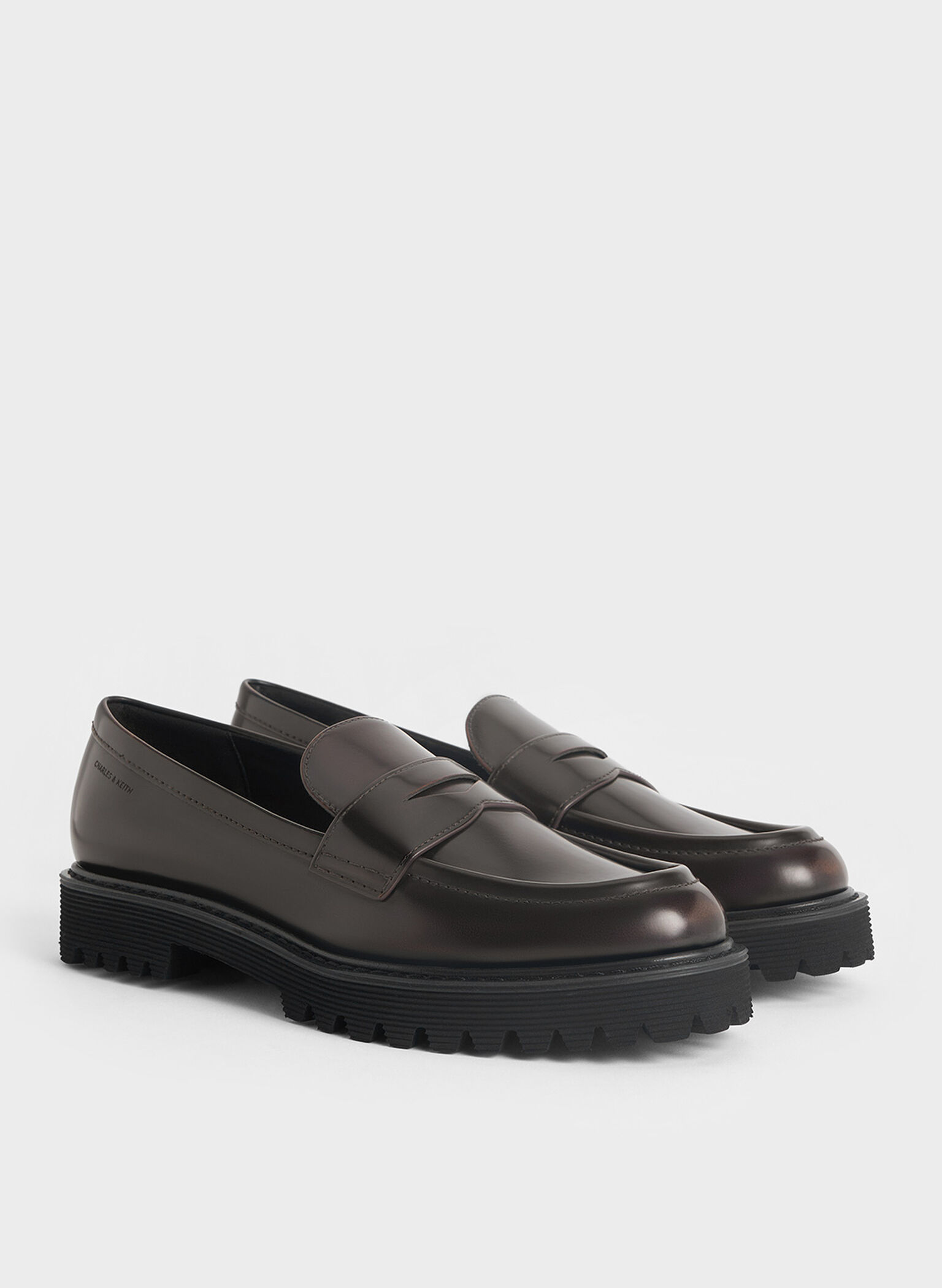 Kaiya Penny Loafers, Dark Brown, hi-res