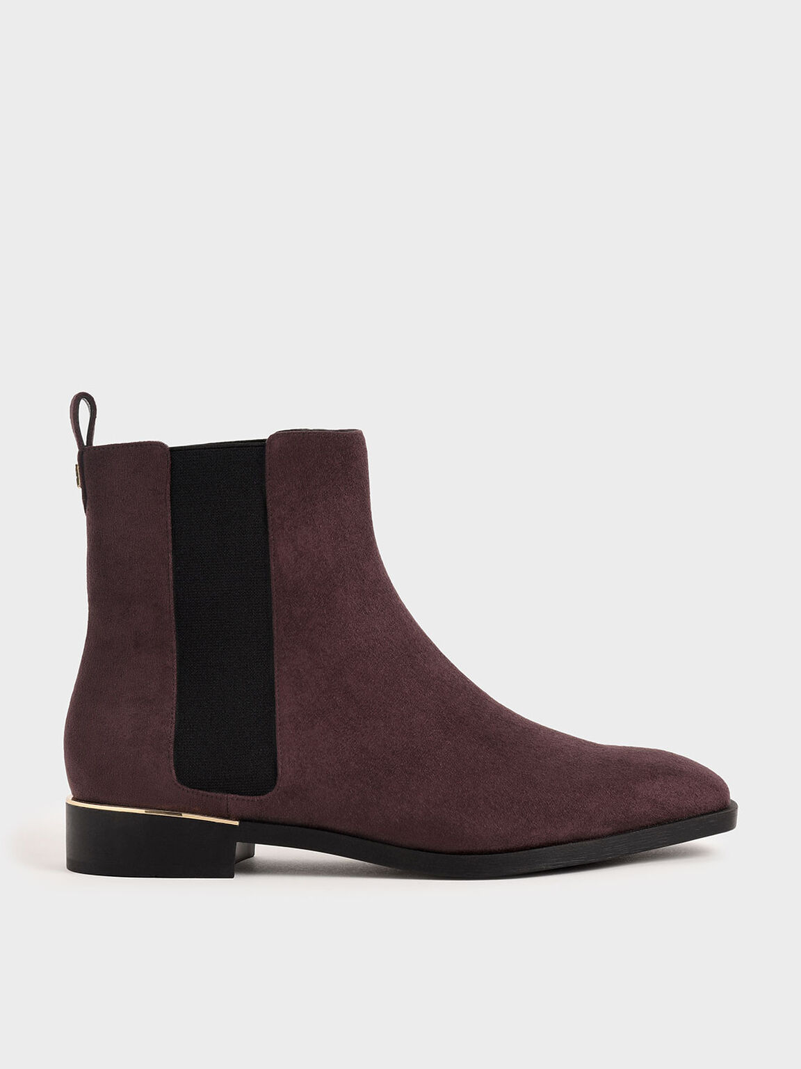 purple suede chelsea boots