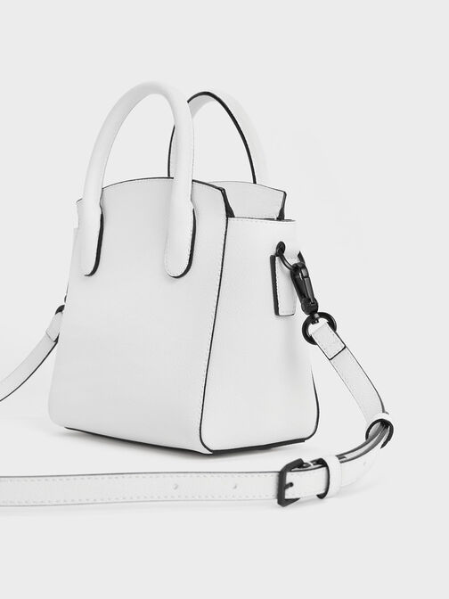 Classic Double Top Handle Bag, White, hi-res