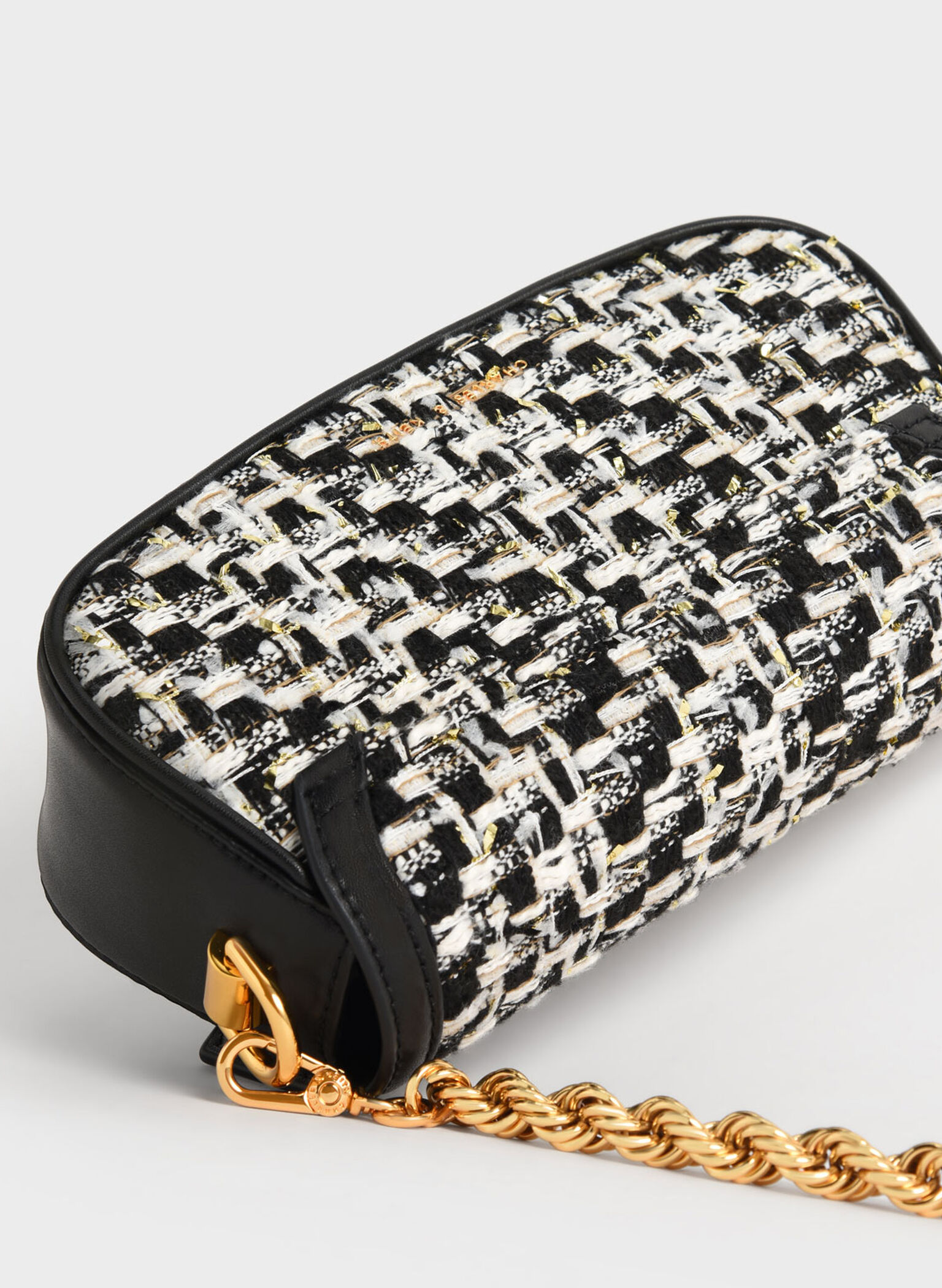 Este Tweed Chain Handle Bag, Black, hi-res