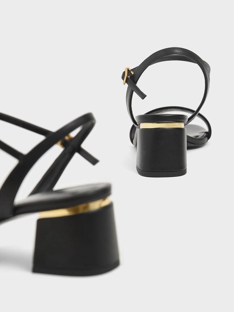 Sylva Block-Heel Sandals, Black, hi-res