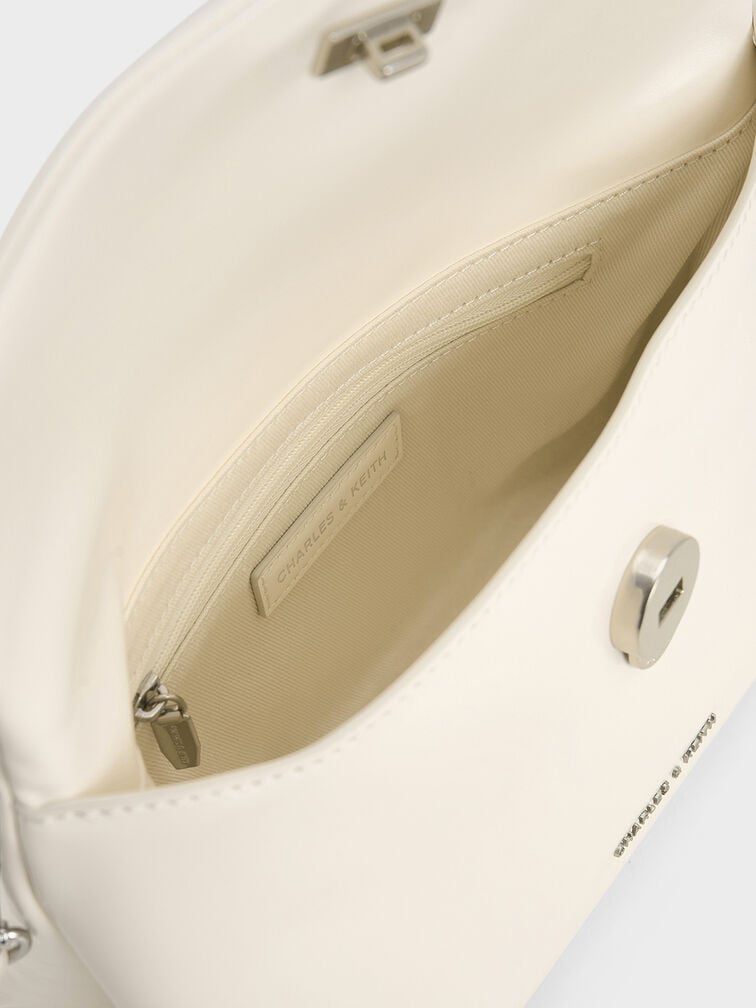 Andromeda Chunky-Chain Top Handle Bag, Cream, hi-res