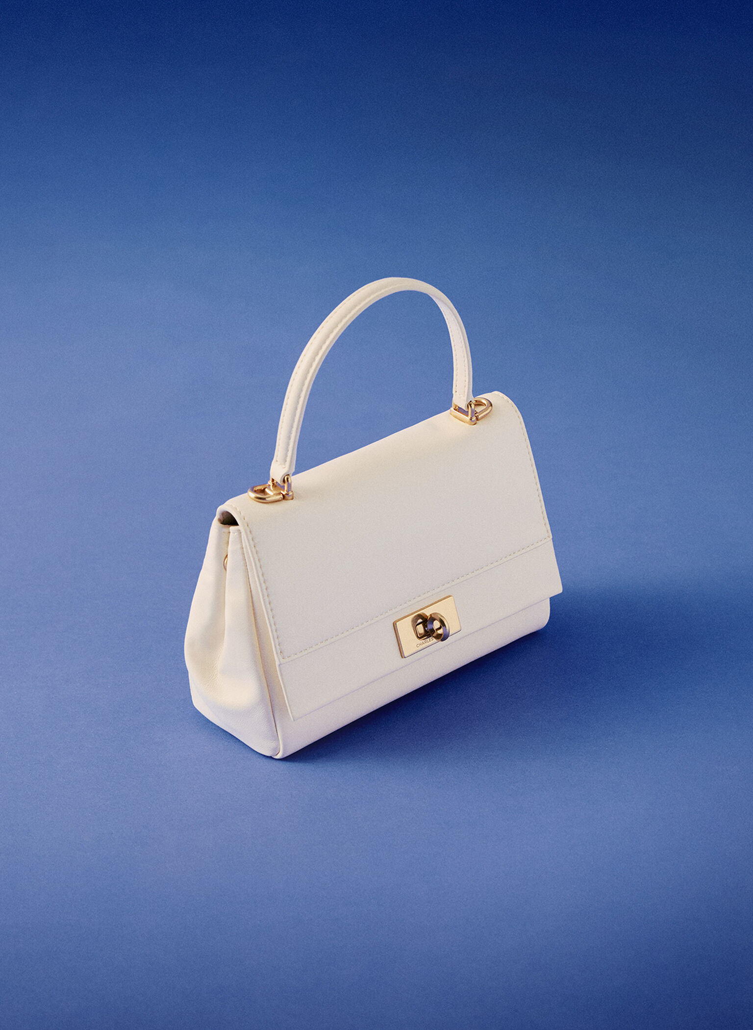 Lennie Chain-Strap Top Handle Bag, Cream, hi-res