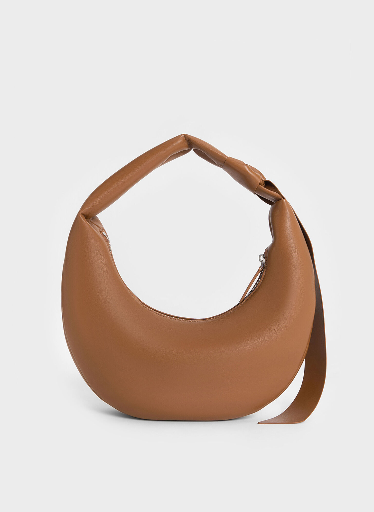 Mini Toni Knotted Crescent Hobo Bag, Chocolate, hi-res