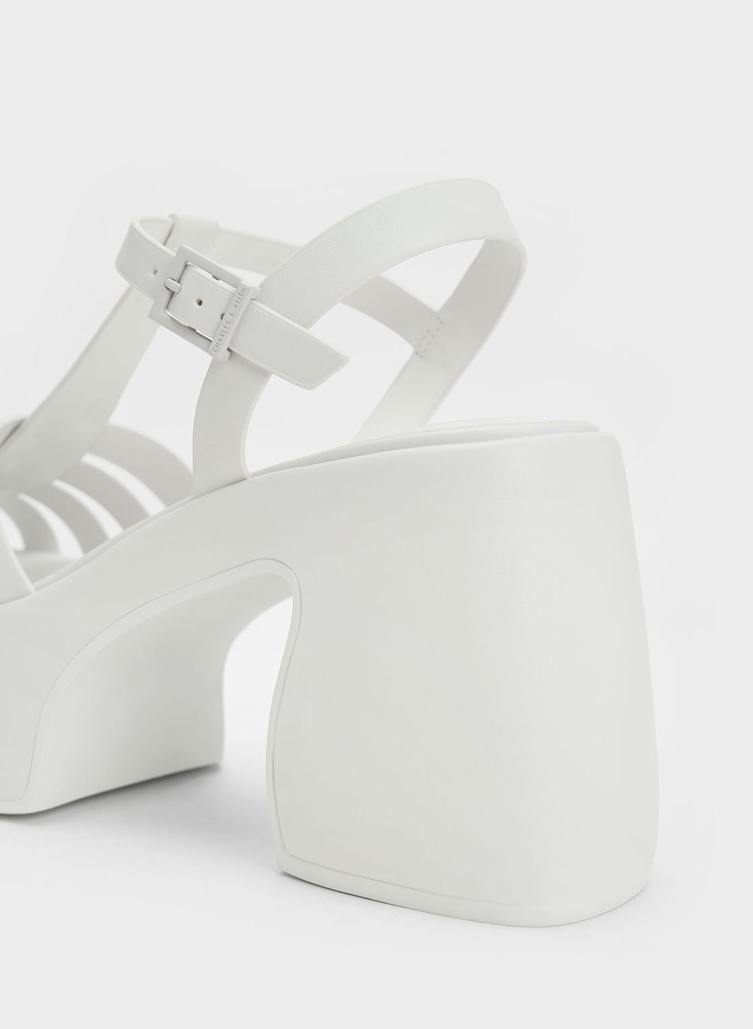 Interwoven Platform Gladiator Sandals, White, hi-res