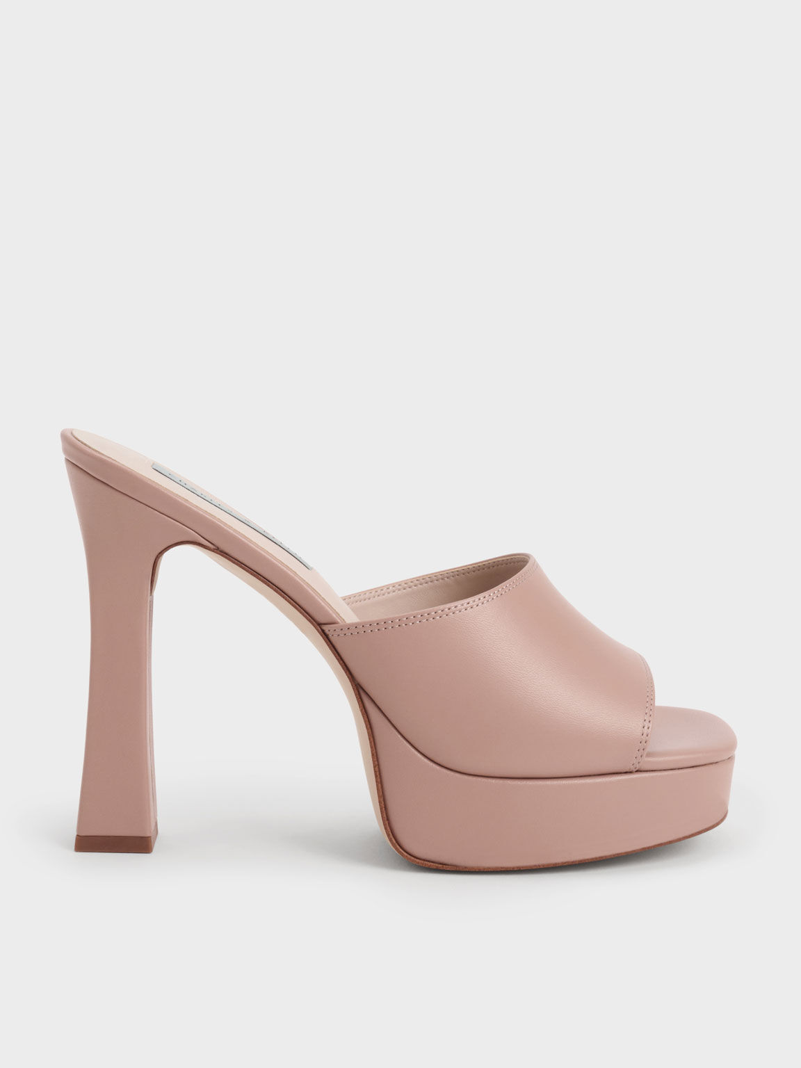 Nude block heel mule 2025