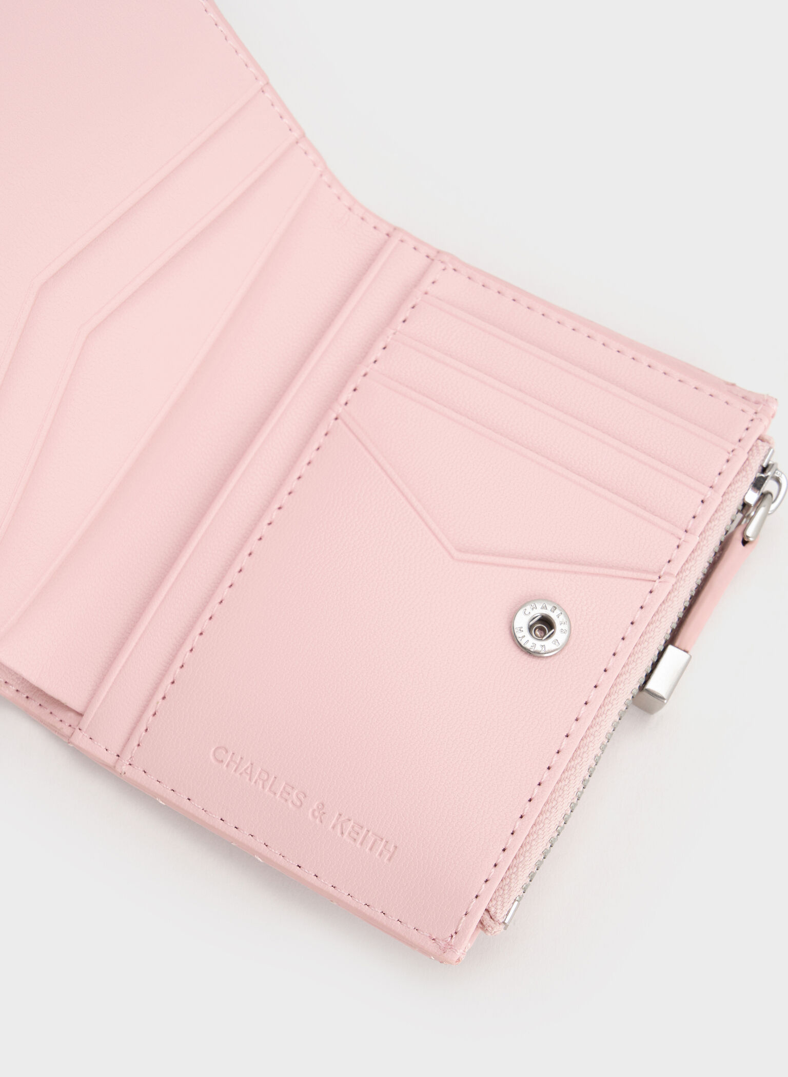 Duo Quilted Small Wallet, Cotton Candy Pink, hi-res